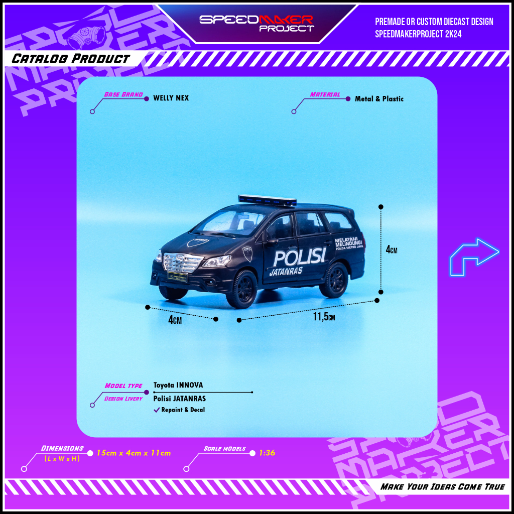 豐田 Replika Welly Nex Custom Toyota Innova Police JATANRAS 壓鑄 | 蝦皮購物