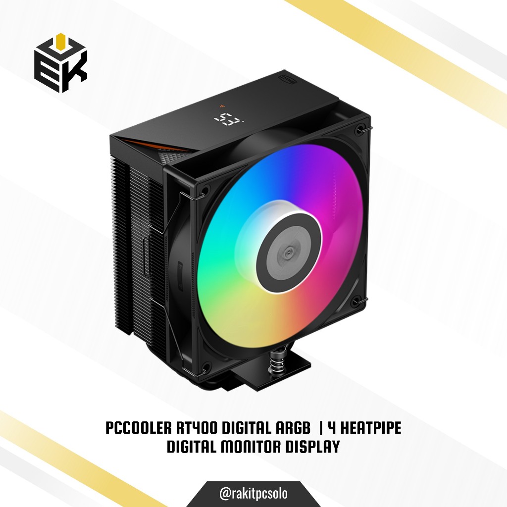 英特爾 Hitam Pccooler RT400 數字 ARGB BK 黑色 HSF Intel AMD 風扇 RT-4 | 蝦皮購物