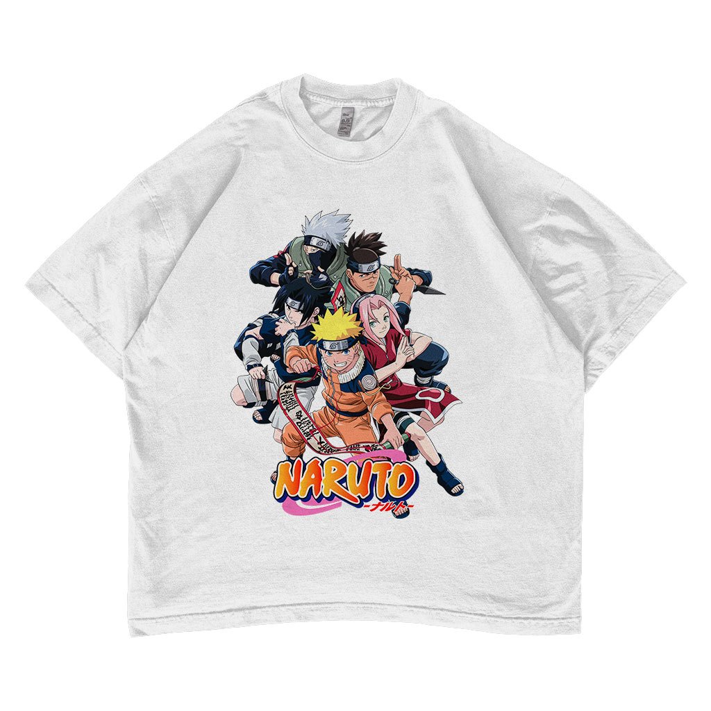 Naruto Team 7 復古風格超大動漫 T 恤 | 蝦皮購物