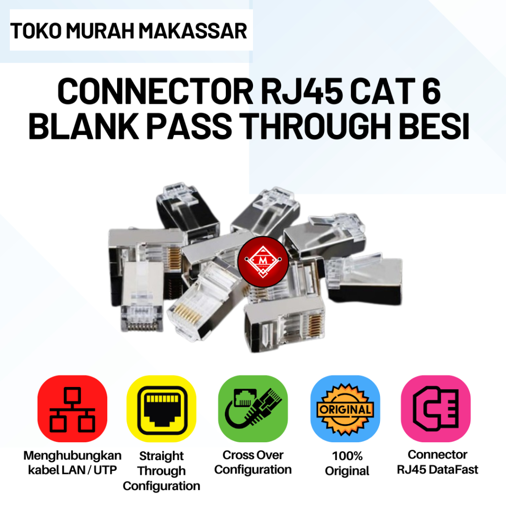 連接器 RJ45 cat 6 空白直通鐵 NET22-CON | 蝦皮購物