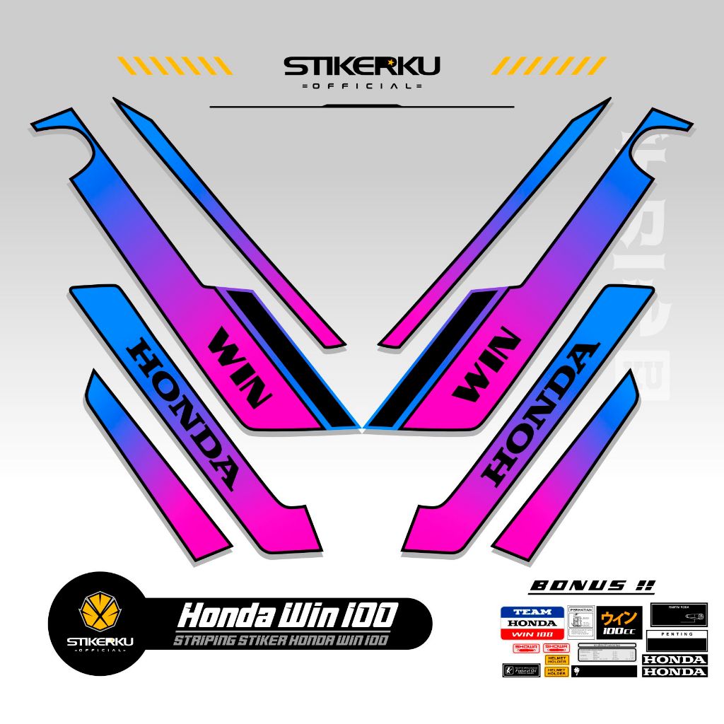 條紋 HONDA WIN MOTIF 12 STICKER WIN 100 STICKER WIN STICKER ST | 蝦皮購物