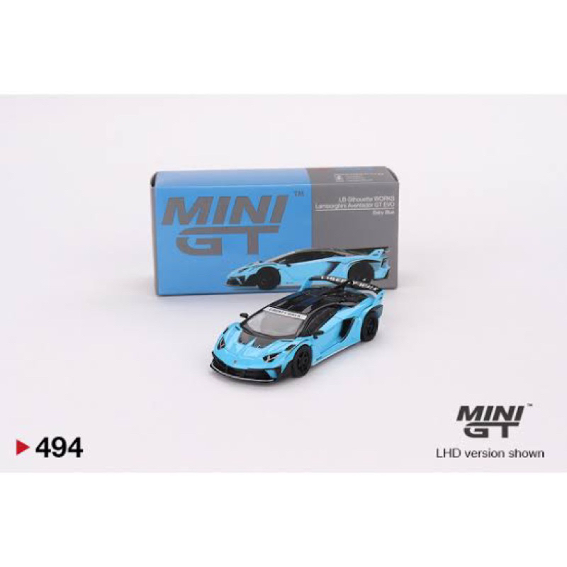 Mini GT 494 磅剪影作品蘭博基尼 Aventador GT EVO 淡藍色 | 蝦皮購物