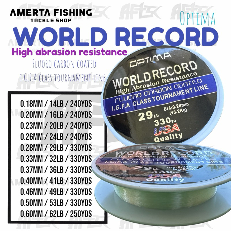 Optima WORLD RECORD 優質單絲釣魚線 | 蝦皮購物