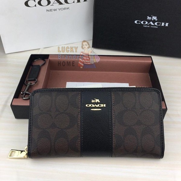 錢包 COC WALLET 手風琴拉鍊簽名帆布 F54630 原裝 | 蝦皮購物