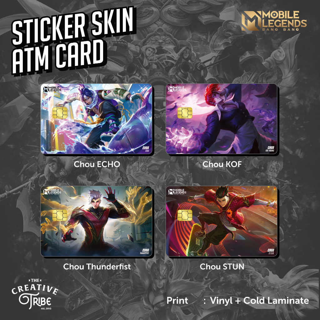 周貼紙卡片皮膚乙烯基 ATM 借記信用卡 Emoney Flazz Mobile Legends MLBB 貼紙 | 蝦皮購物