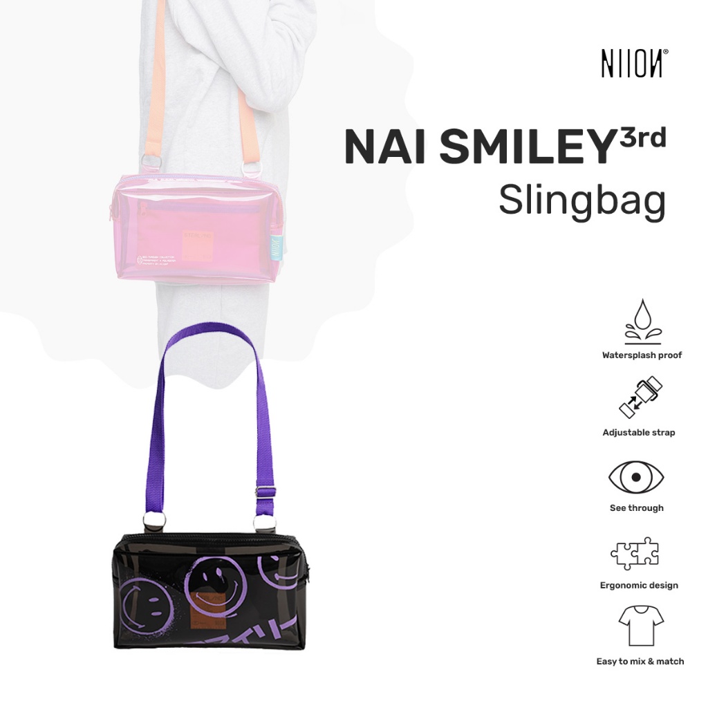 Niion x Smiley 3rd Pop Glaze Nai 斜挎包透明透明斜挎包男女 | 蝦皮購物