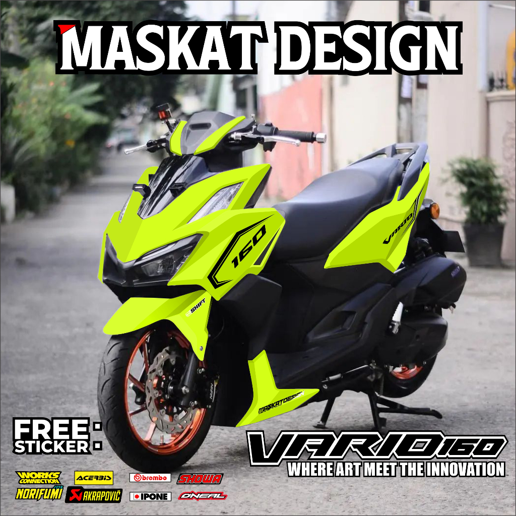 HONDA 本田 Vario 160 ABS/非 ABS 全身貼花貼紙賽車形狀 Maskat 設計 24.03 | 蝦皮購物