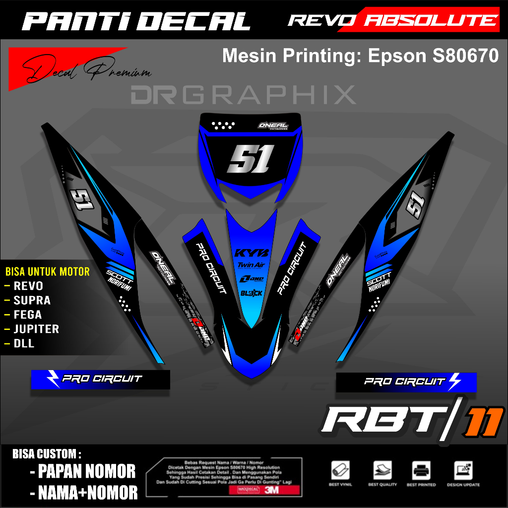 RBT-11 貼紙 RBT/GTX REVO ABSOLUTE 最新改裝 RBT 鴨子摩托車條紋貼紙 SUPERMOTO | 蝦皮購物