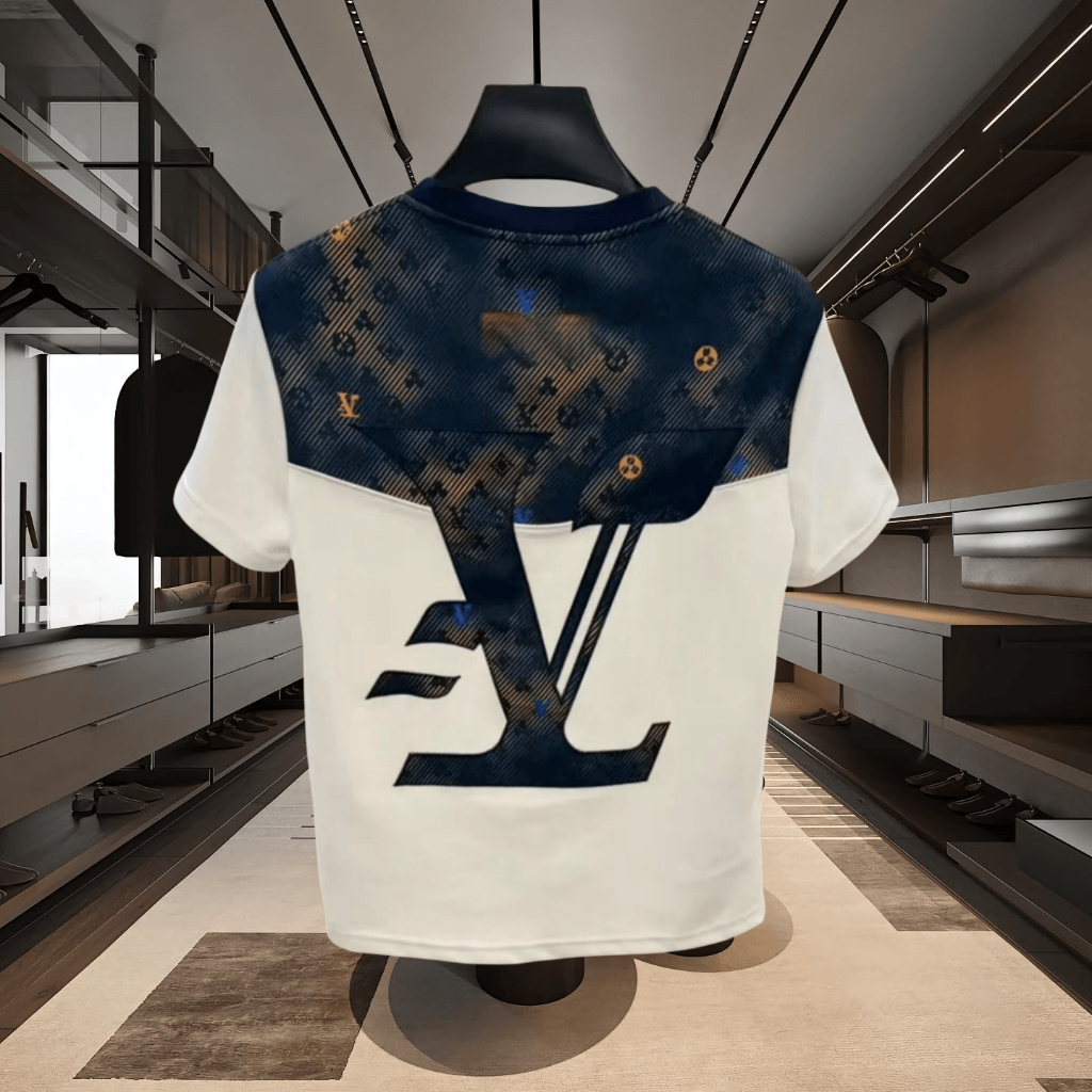 Louis Vuitton ネイビー Tシャツ　メンズ　S　ロゴ　クマ Louis Vuitton Tシャツ《Inside》 ネイビー コットン ロゴ 直営
