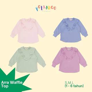 Arra Waffle Top 長袖上衣,適合 1 2 3 4 5 歲女孩