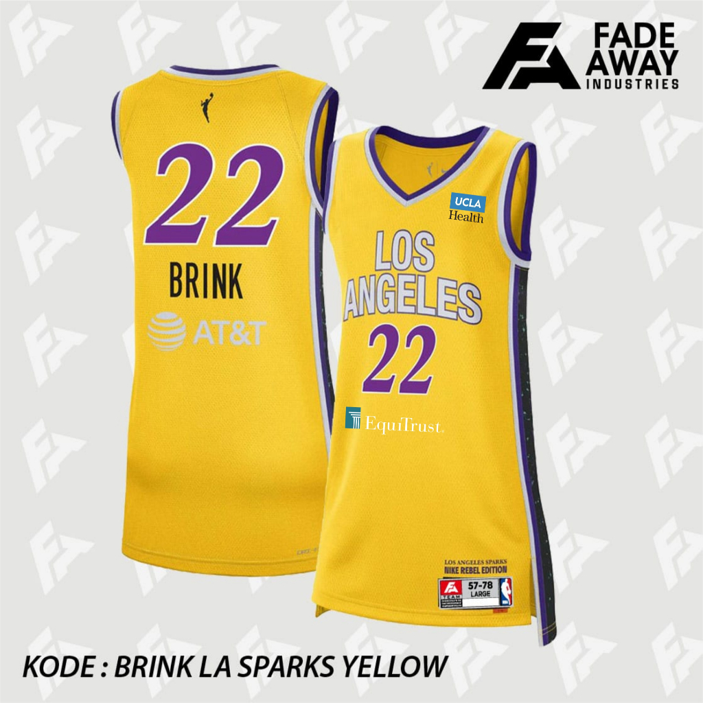 WNBA BRINK 22 洛杉磯黃色籃子球衣 | 蝦皮購物