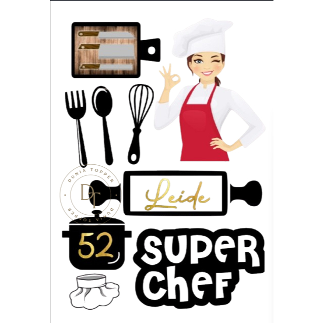CHEF/KOKI Cake TOPPER 要求名稱/照片 | 蝦皮購物