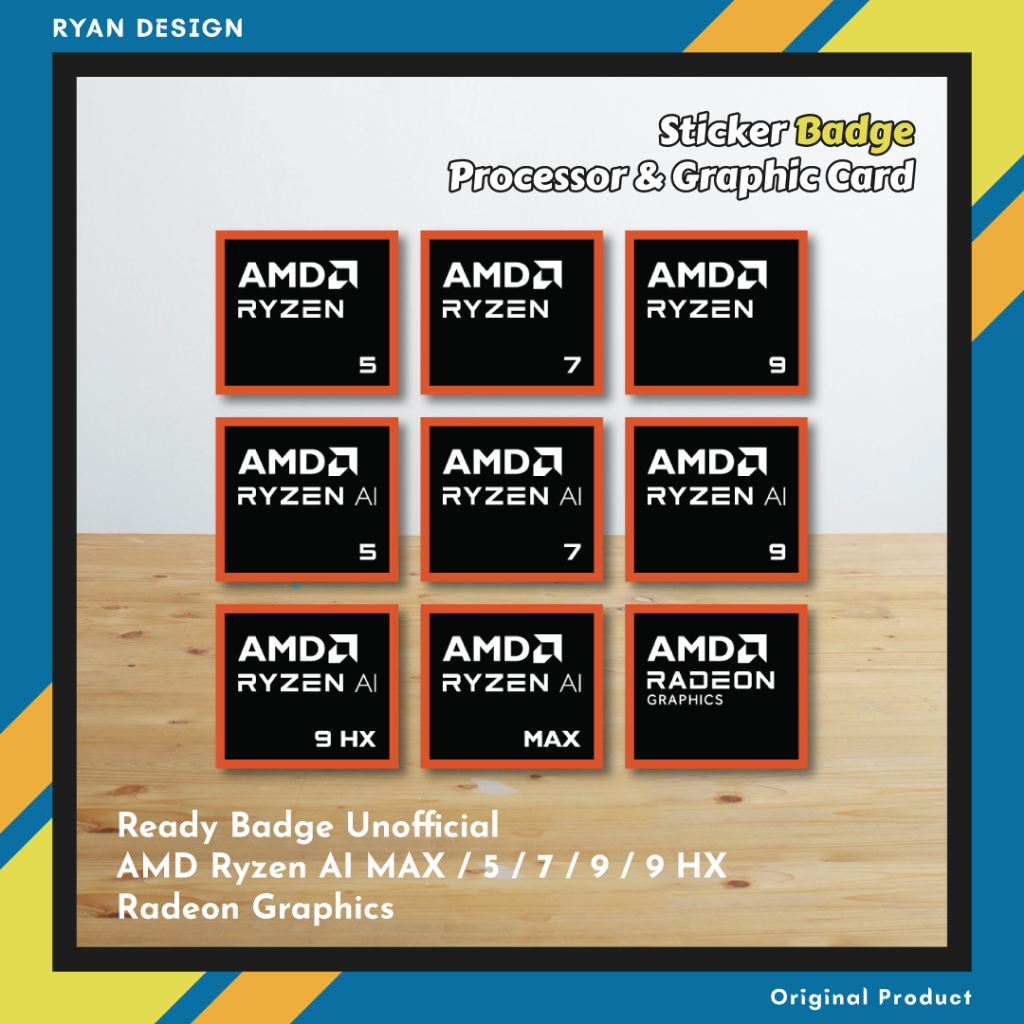 Amd 銳龍標誌貼紙 5 7 9 銳龍 AI 5 7 9 MAX 貼紙 AMD Radeon 圖形 2025 | 蝦皮購物