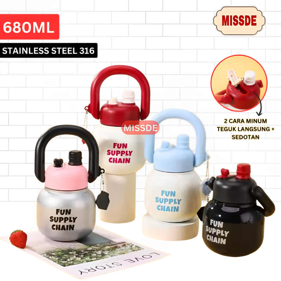 Linlin POT TUMBLER 680ML 注入水瓶不倒翁不銹鋼飲水瓶 | 蝦皮購物