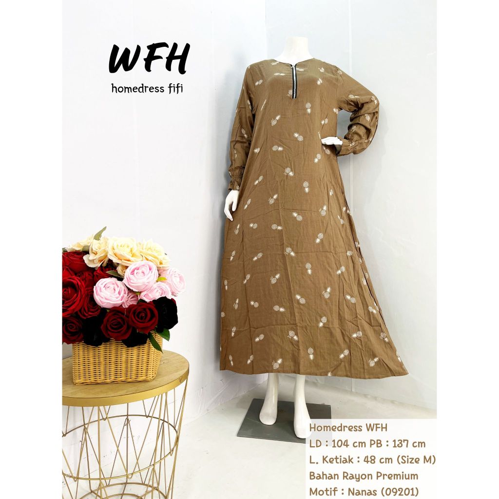 Homedress WFH Daster FIFI 人造絲高級胸部拉鍊 Busui Bumil Friendly KAS | 蝦皮購物