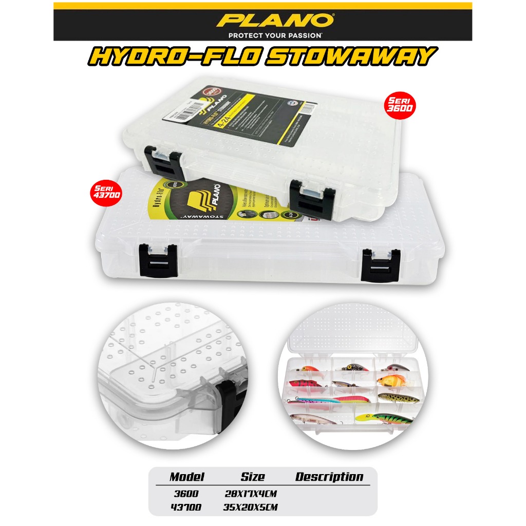 Plano Hydro Flo Stowaway 4-24: Scatola Porta Esche Impermeabile E USA Made, Scomparti Regolabili