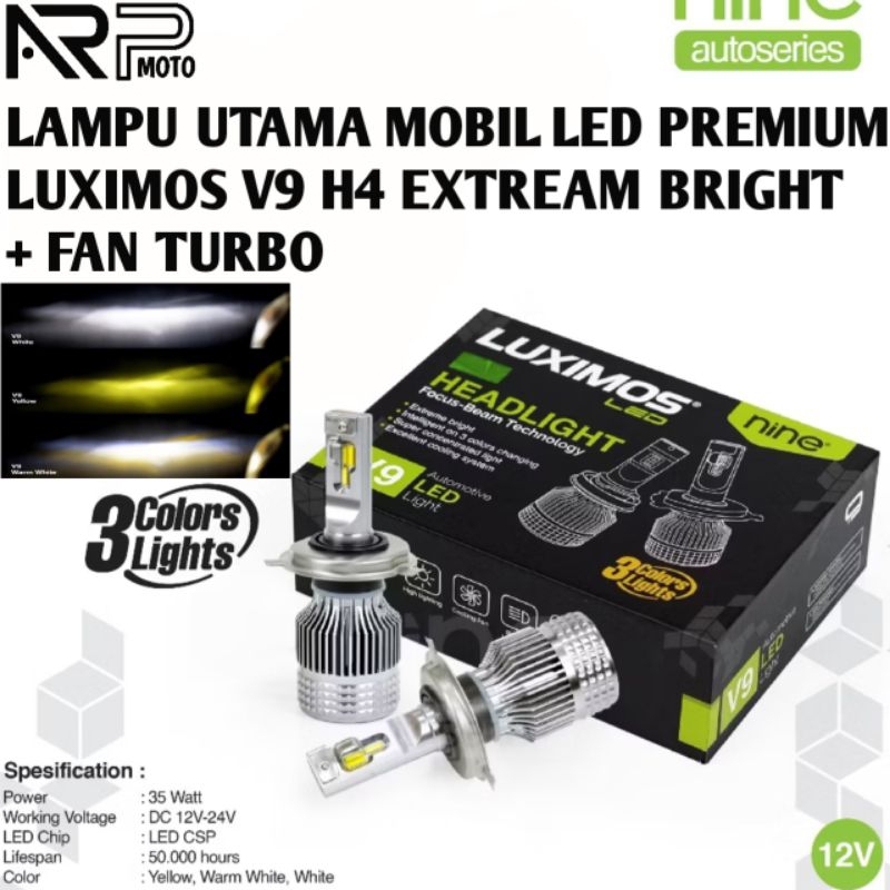 NISSAN HONDA BMW 大燈 LED CAR 主燈 EXTREME BRIGHT TURBO 風扇 3 COL | 蝦皮購物