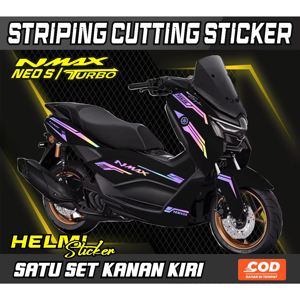 山葉 條紋切割貼紙 YAMAHA NMAX 全新 2025 NEO S TURBO LIS 變體貼紙 | 蝦皮購物