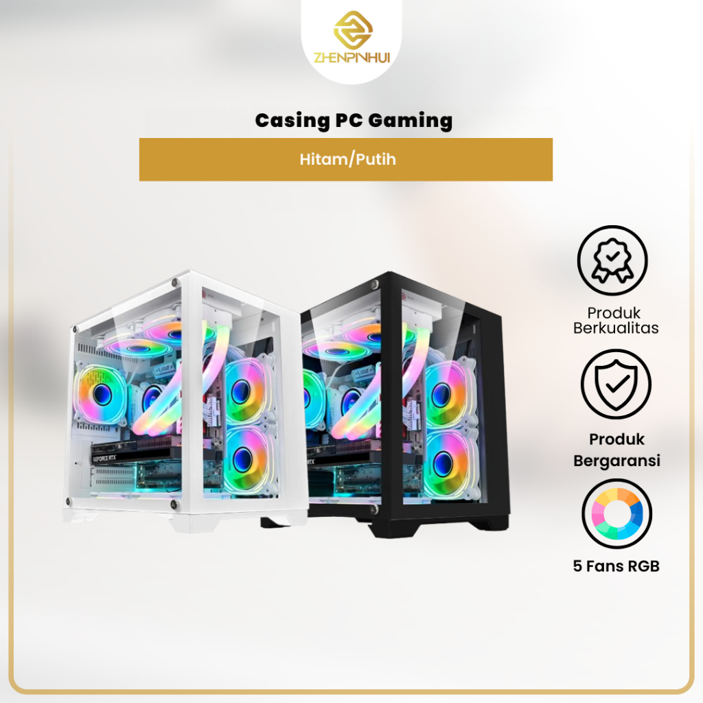 遊戲 PC 機箱亞克力罩 S01 透明 RGB 免費風扇 5 件玻璃遊戲機箱 | 蝦皮購物