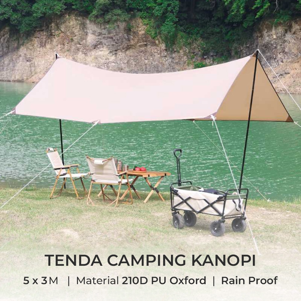 TENDA OASE Fly Sheet 野營帳篷天篷 Flysheet 避難所防雨簡單構建 5x3M/Fly shee | 蝦皮購物