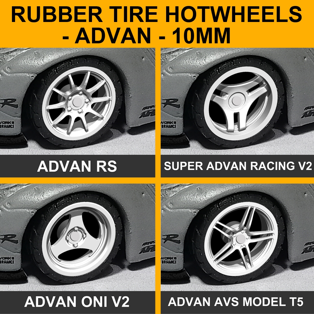 Hotwheels 橡膠輪胎壓鑄 1:64 Xgear MINIGT KAIDO Rims ADVAN 模型 RELG | 蝦皮購物