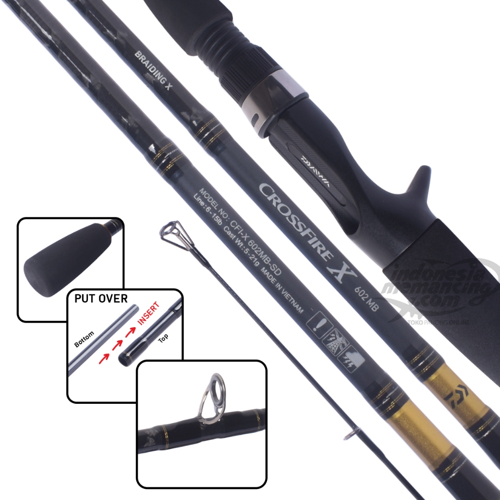 DAIWA CROSSFIRE-X 25 602MB 602MHB 662MB 拋餌釣魚竿,適用於帶官方邊緣的日常海池 | 蝦皮購物