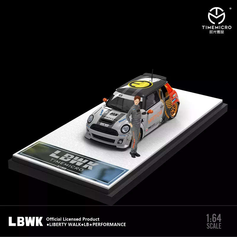 Time Micro 1:64 LBWK Mini Cooper 橙色安全車帶圖 | 蝦皮購物