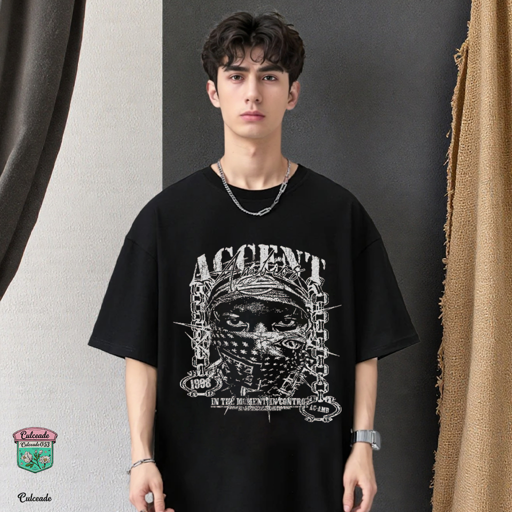 KATUN AccentAmbios 20 年代 Kaos Boxy Fit 超大 T 恤 AcAmb Gangster | 蝦皮購物