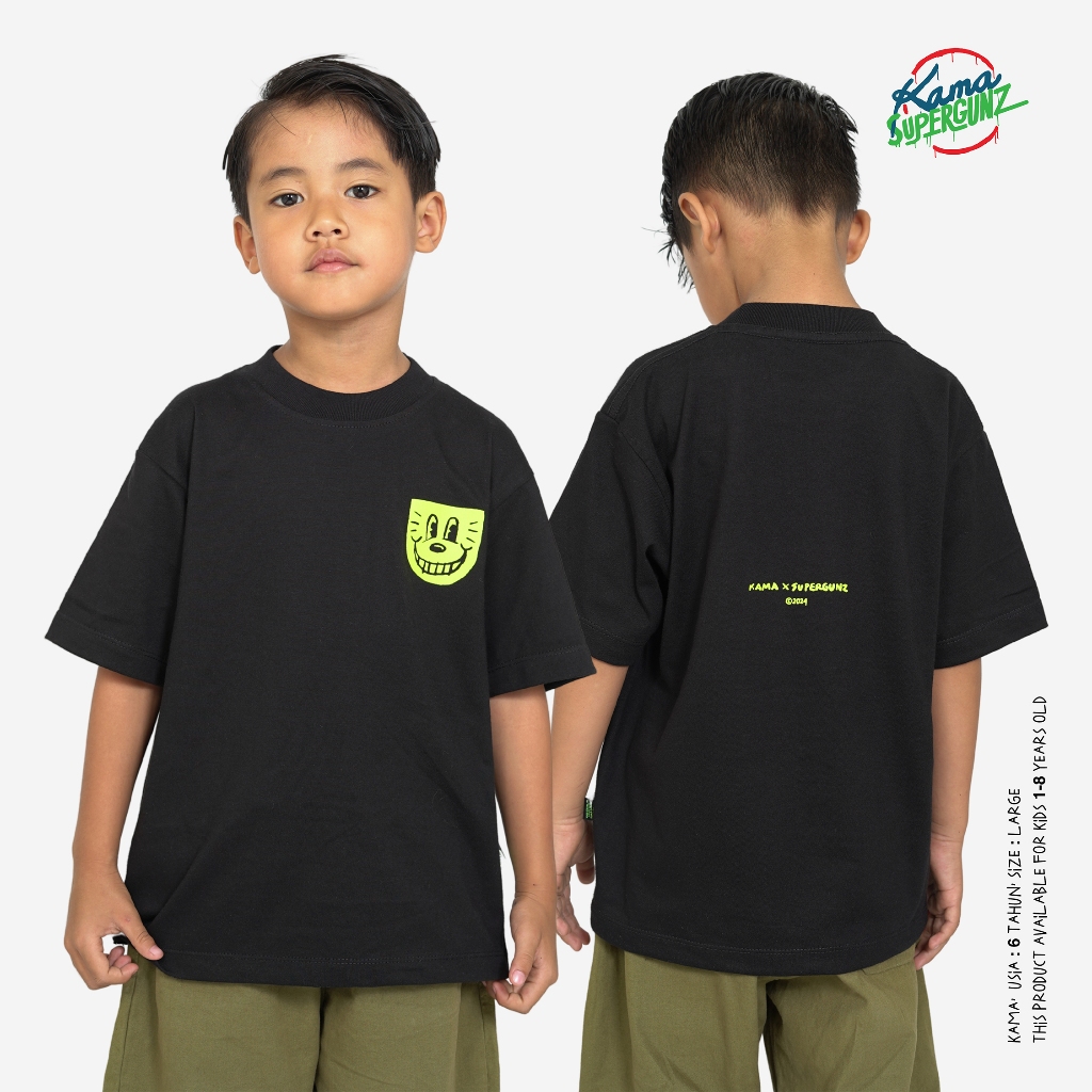 Kama Garage x Supergunz 超大 T 恤 1-8 歲兒童超大號衣服 | 蝦皮購物