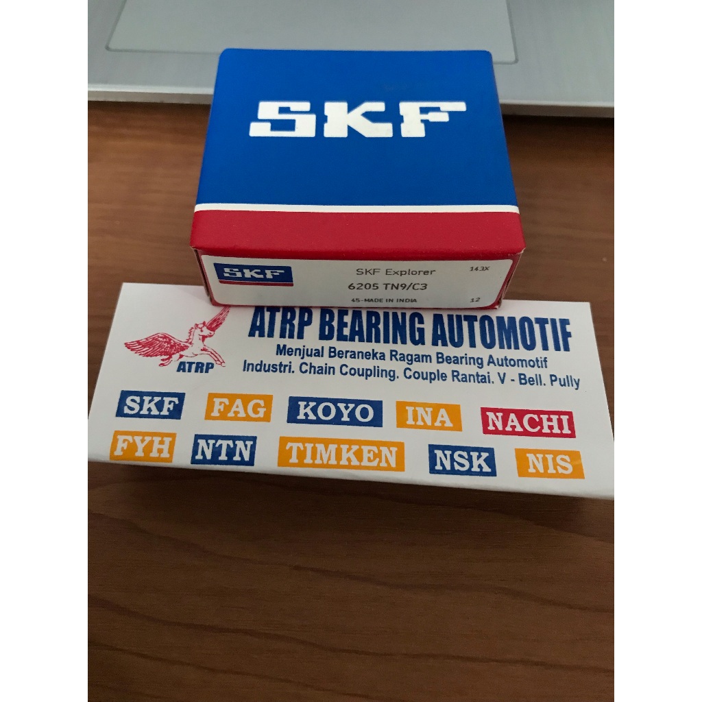 SKF 6205 TN9/C3 Roulement à Billes Rigide - Haute Qualité, Jeu C3, Cage En Verre-Charge, 25x52x15 Mm
