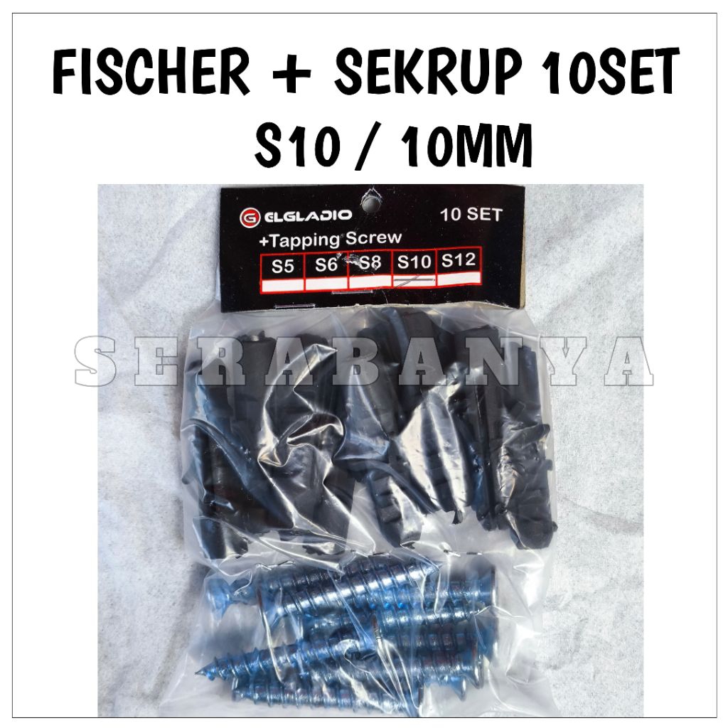 Piser S10 螺絲螺栓包含 10 套 FISER FISSER FISHER 混凝土牆 | 蝦皮購物