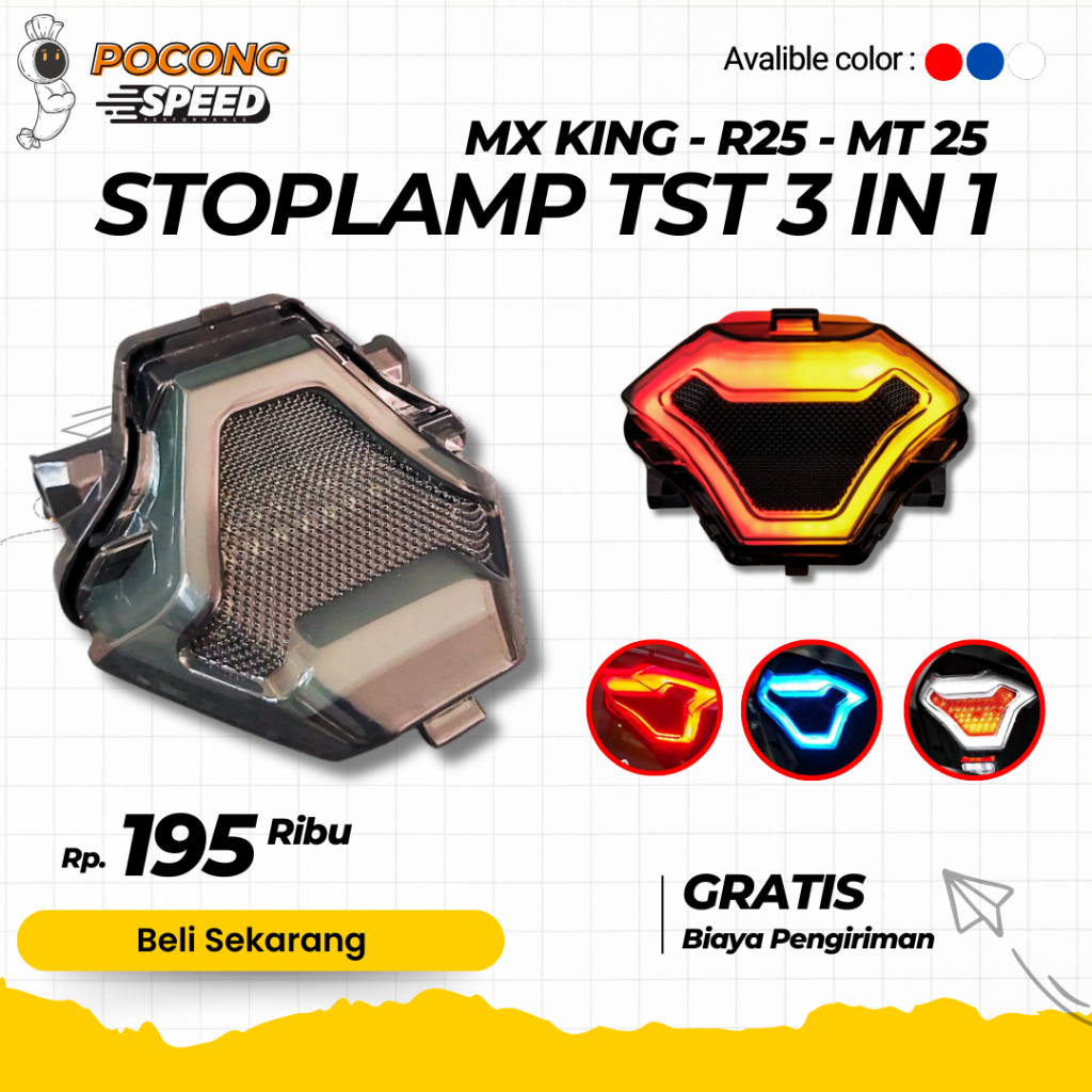 STOPLAMP TST R25 MX KING MT25 後 STOPLAMP TST 3 合 1 外殼煙霧後 STO | 蝦皮購物