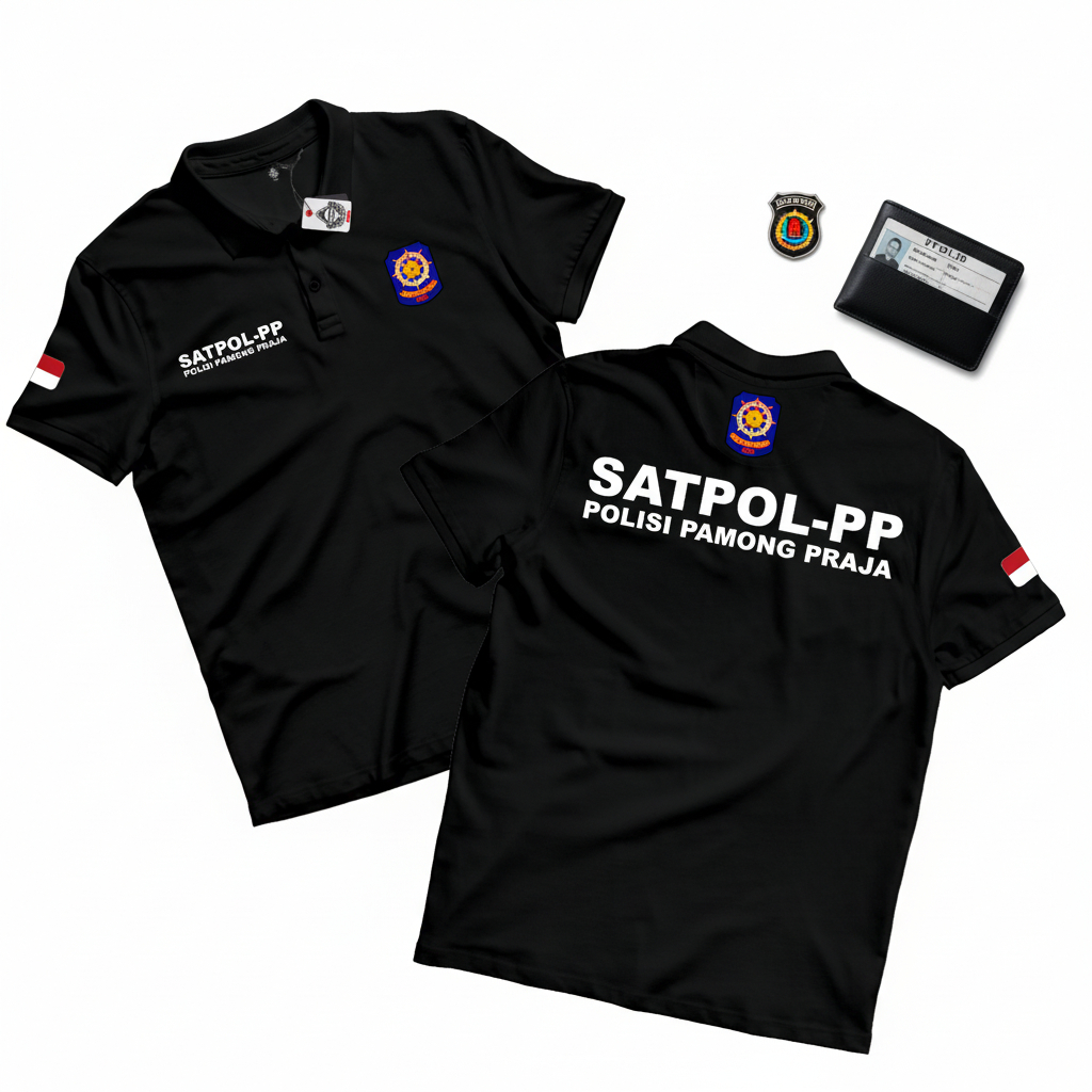 KARIMAKE Polo 衫中性領襯衫與 SATPOL PP PAMONG PRAJA 形象 | 蝦皮購物