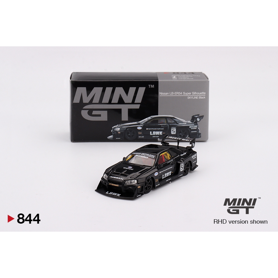 NISSAN MINI GT 844 日產 LB-ER34 超級剪影 SKYLINE 黑色 MGT00844 | 蝦皮購物