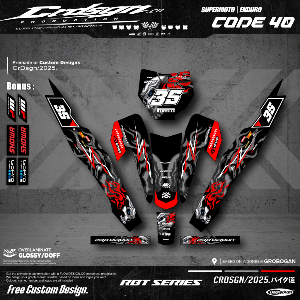 RBT/GTX VEGA R NEW 貼紙最新改裝 RBT 鴨子摩托車條紋貼紙部落火 SUPERMOTO YZ CRF | 蝦皮購物