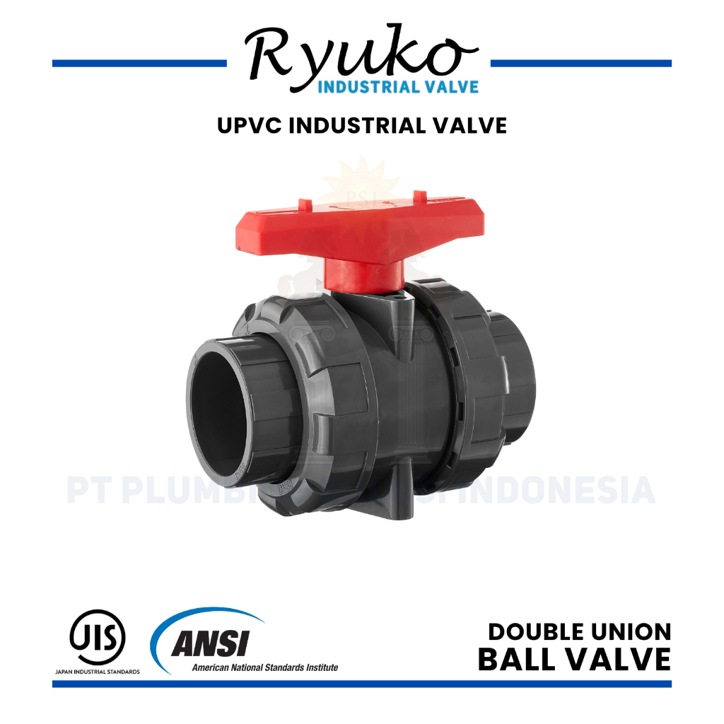 Ryuko 雙活接球閥 PVC 2 1/2 英寸 50 mm JIS/ANSI 工業 | 蝦皮購物