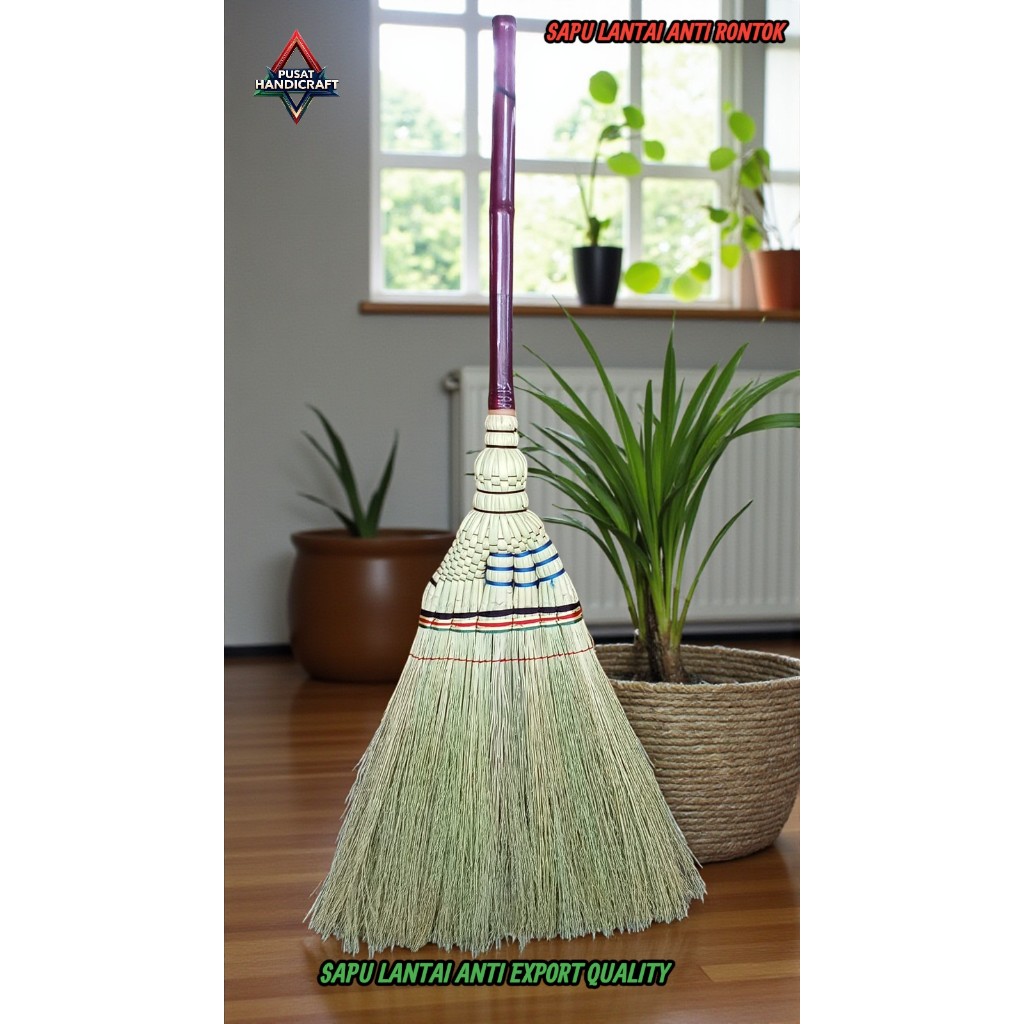 HIJAU HaMaKi Broom 地板掃帚地板掃帚防脫髮高粱 B2 綠色 | 蝦皮購物