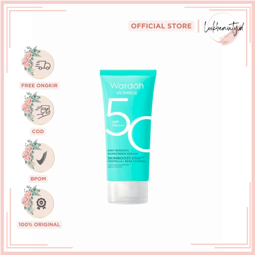 Wardah UV Shield Airy Smooth Sunscreen Serum SPF 50 PA 40ML 蝦皮購物
