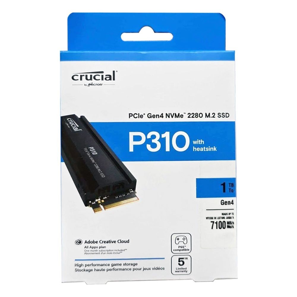 Crucial P310 1TB Gen4 M.2 2280 SSD 連散熱片CT1000P310SSD5(平行進口