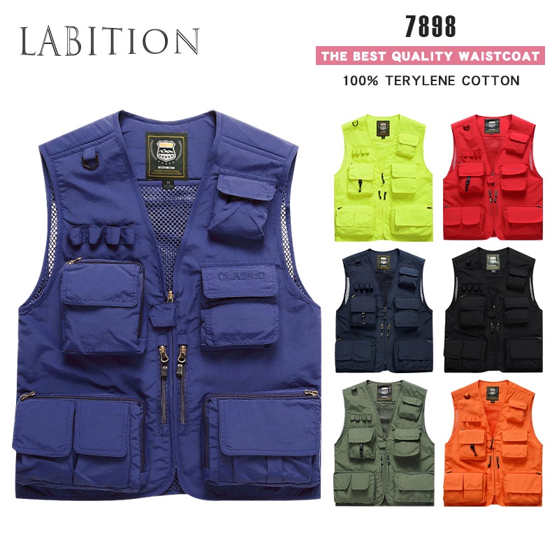 Labtion#7898#吉普盾 掛耳款戶外多口袋多兜攝影馬甲背面布可拆卸釣魚戶外秋季春季 | 蝦皮購物