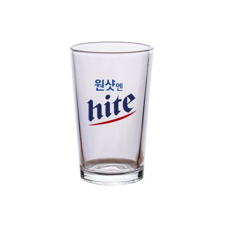 韓國燒酒啤酒杯hite韓系啤酒杯加厚直身玻璃杯可訂製LOGO高腳杯 杯 玻璃杯 酒杯 酒器 分酒器 啤酒杯 | 蝦皮購物