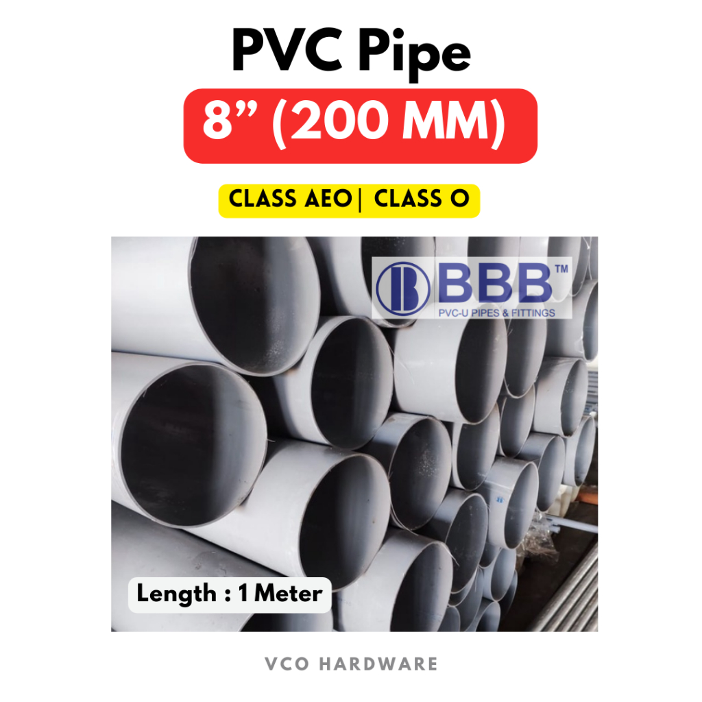 [8" X 1 米] 200 MM PVC 管/灰色管/Paip Kelabu/Paip Air/O 級/AEO SIR 蝦皮購物