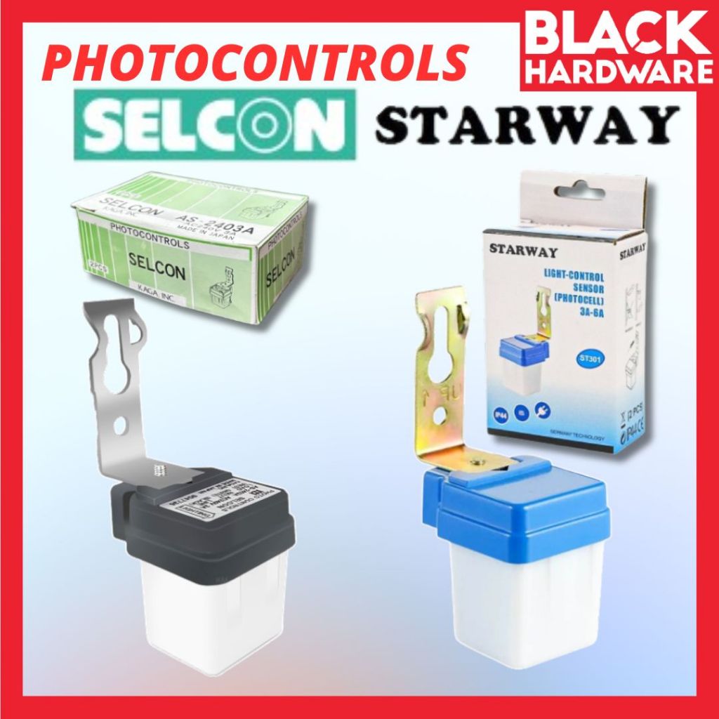 黑色硬件光電管光傳感器自動 Selcon 光電絲光傳感器 Lampu Sensor Automatik Light Co | 蝦皮購物