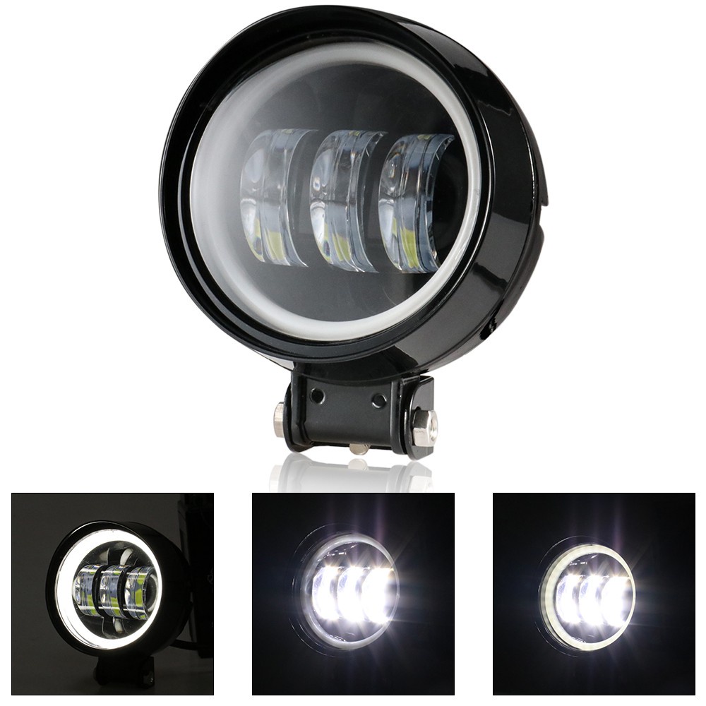 通用 機車 LED 霧燈 前大燈 日行燈 帶光圈 天使眼 方型 圓型 白光 防水 LED霧燈 探照燈 照輪燈 照地燈# | 蝦皮購物