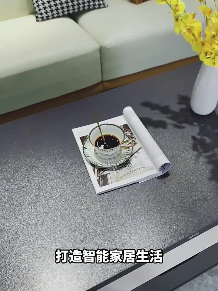 【廠家直銷】巖板升降 茶几餐桌兩用 小戶型簡約現代 客廳創意傢俱 多功能摺疊茶桌 氣動升降 可移動帶滑輪 岩板餐桌