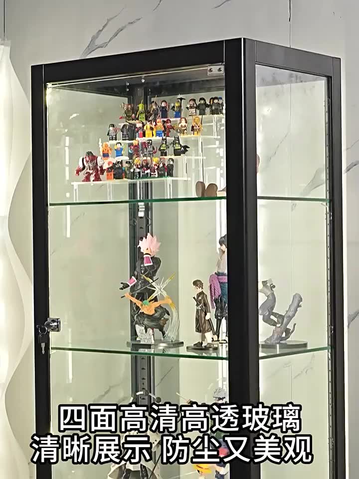 【廠家直銷】手辦展示櫃 玻璃展示櫃 玩具擺件 模型高達陳列櫃 落地透明展示櫃 高透防塵手辦展示櫃 家用鋼化玻璃陳列櫃
