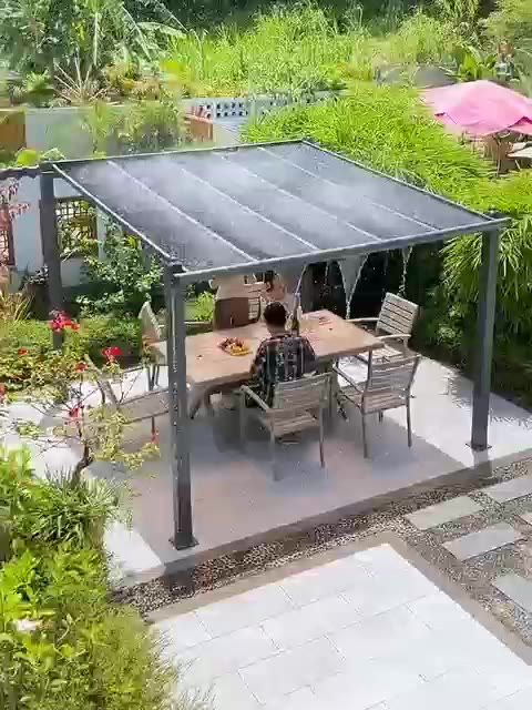 【廠家直銷】戶外雨棚 免打孔 加固防水 遮陽棚 小院子防雨棚 露臺別墅庭院雨棚 隔熱雨蓬 遮陽棚 庭院遮陽棚