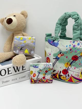 尼睿x小艾 原創插畫零錢包 可愛個性帆布袋 卡通印花證件包 隨身小包 | 蝦皮購物