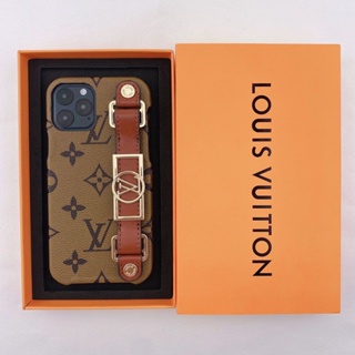 LV Louis Vuitton LV Louis Vuitton Expanding Stand holder Grip Leather iPhone  X Cover Protective C…