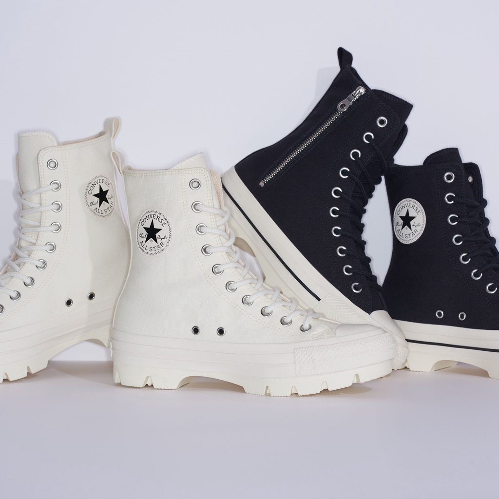 【CHII】日本限定 Converse ALL STAR 100 CHUNK Z SHIN-HI 拉鍊 鋸齒厚底 黑色